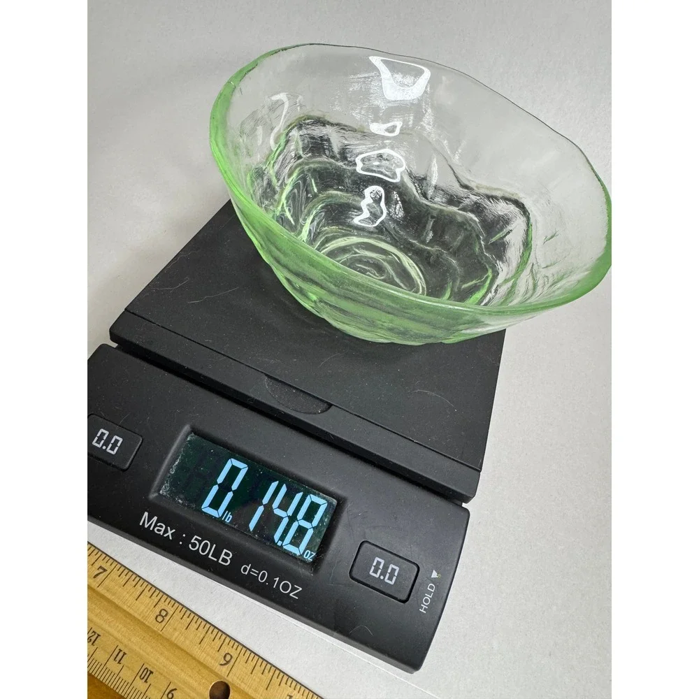 Vintage Light Green Textured Glass 6